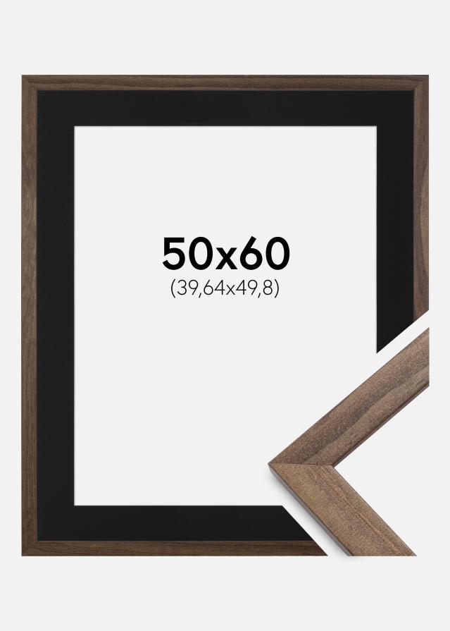 Ramme Stilren Valnød 50x60 cm - Passepartout Sort 16x20 inches (40,64x50,8 cm)
