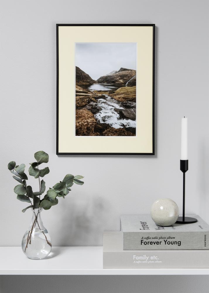 Passepartout Creme 3 mm (Hvid kerne) 50x60 cm (29x44)