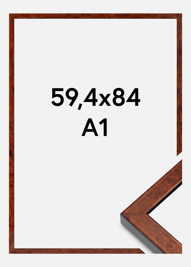 Ramme Hermes Akrylglas Burr Walnut 59,4x84 cm (A1)