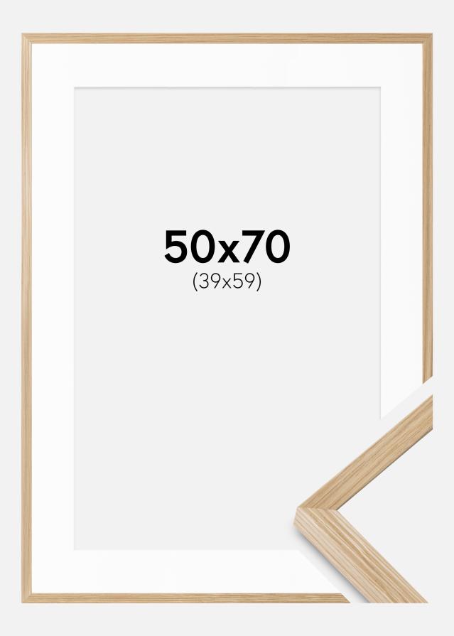 Ramme Soul Oak Veneer 50x70 cm - Passepartout Hvid 40x60 cm