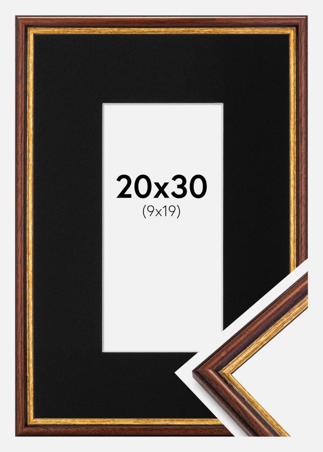 Ramme Horndal Brun 20x30 cm - Passepartout Sort 10x20 cm