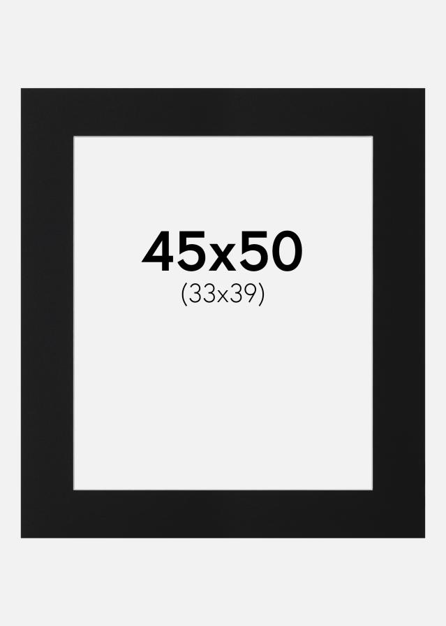 Passepartout Sort Standard (Hvid kerne) 45x50 cm (33x39)