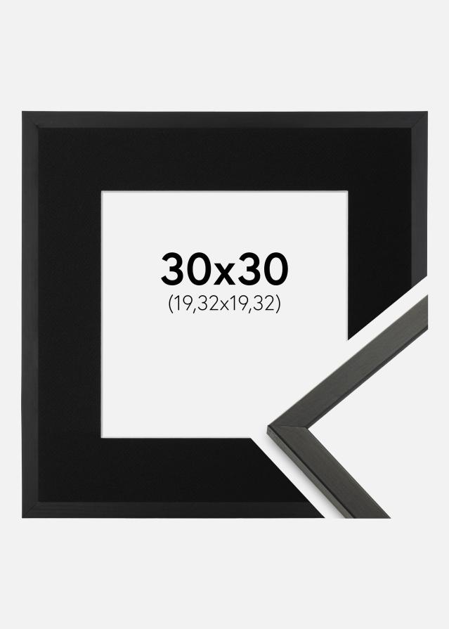 Ramme Galant Sort 30x30 cm - Passepartout Sort 8x8 inches