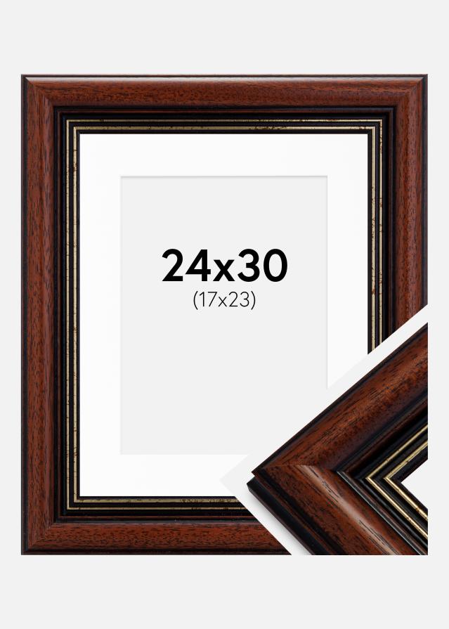 Ramme Old Retro 24x30 cm - Passepartout Hvid 18x24 cm