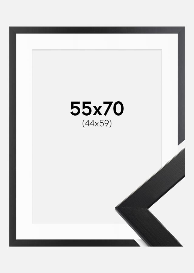 Ramme Trendline Sort 55x70 cm - Passepartout Hvid 45x60 cm