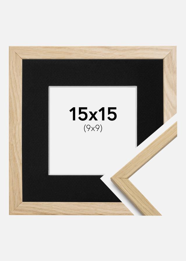 Ramme Edsbyn Eg 15x15 cm - Passepartout Sort 10x10 cm