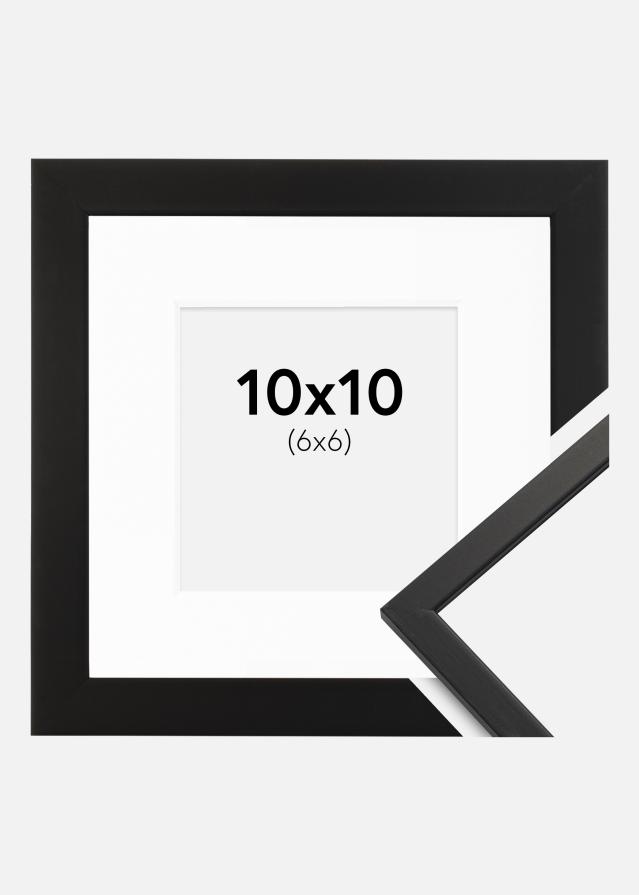 Ramme Edsbyn Sort 10x10 cm - Passepartout Hvid 7x7 cm