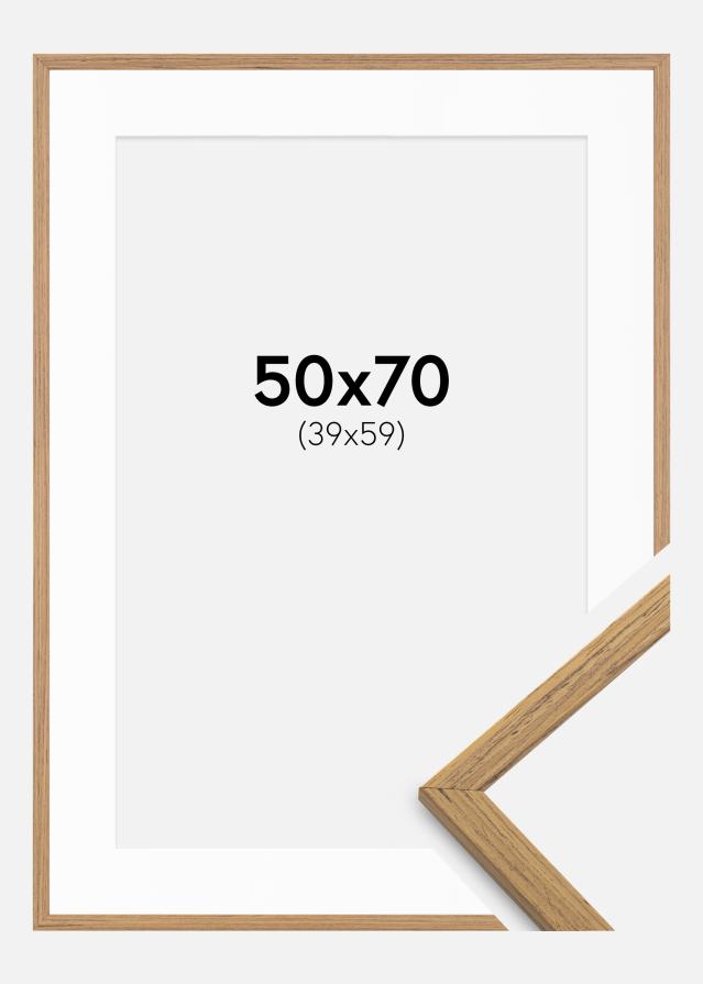 Ramme Edsbyn Teak 50x70 cm - Passepartout Hvid 40x60 cm