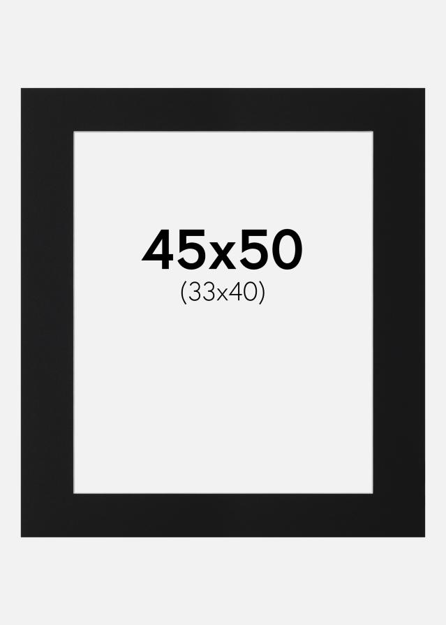 Passepartout Sort Standard (Hvid kerne) 45x50 cm (33x40)