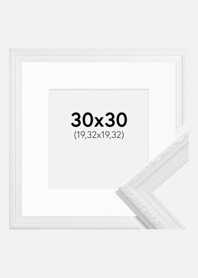 Ramme Abisko Hvid 30x30 cm - Passepartout Hvid 8x8 inches