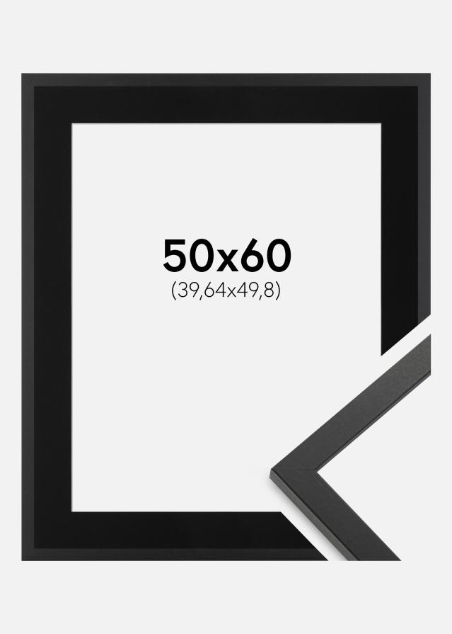 Ramme Trendy Sort 50x60 cm - Passepartout Sort 16x20 inches