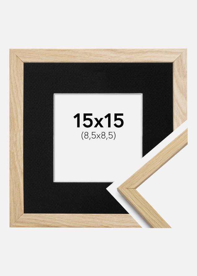 Ramme Edsbyn Eg 15x15 cm - Passepartout Sort 9x9 cm