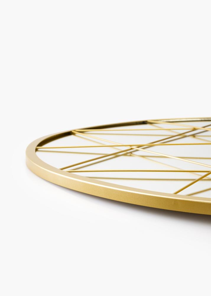 KAILA Rundt Spejl Triangles - Guld 35 cm Ø