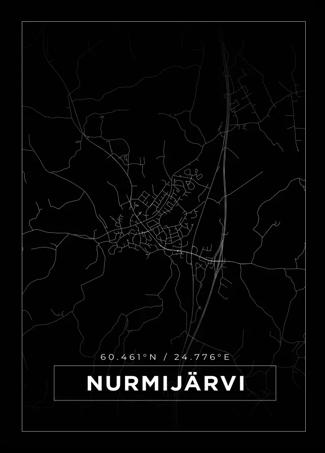 Kort - Nurmijärvi - Sort Plakat