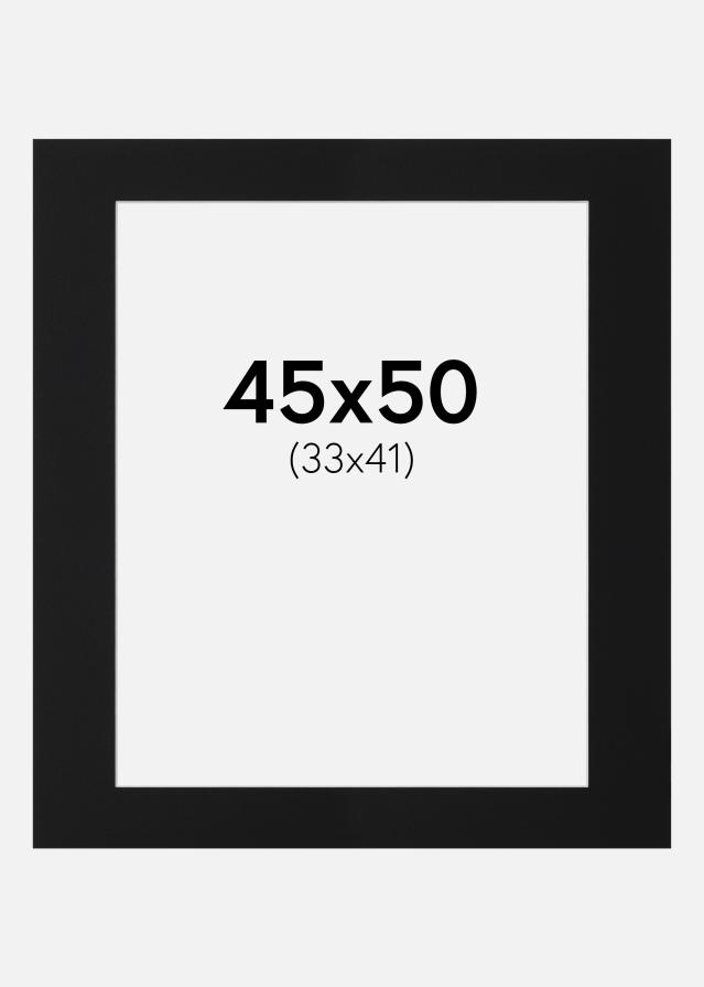 Passepartout Sort Standard (Hvid kerne) 45x50 cm (33x41)