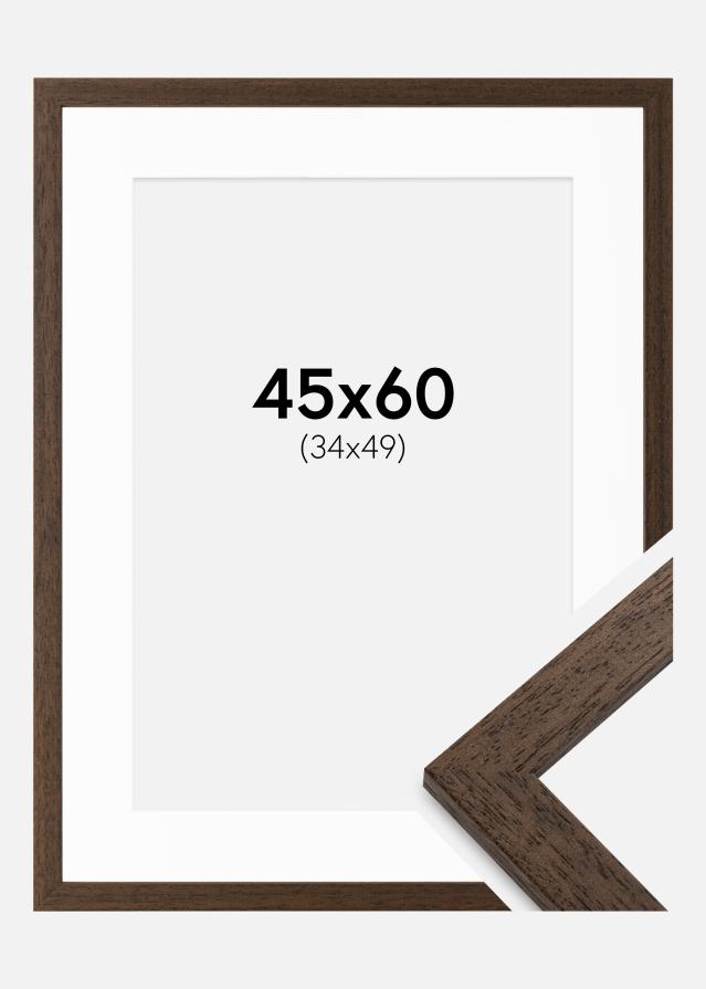 Ramme Brown Wood 45x60 cm - Passepartout Hvid 35x50 cm