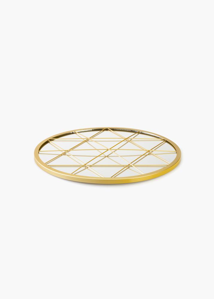 KAILA Rundt Spejl Triangles - Guld 55 cm Ø