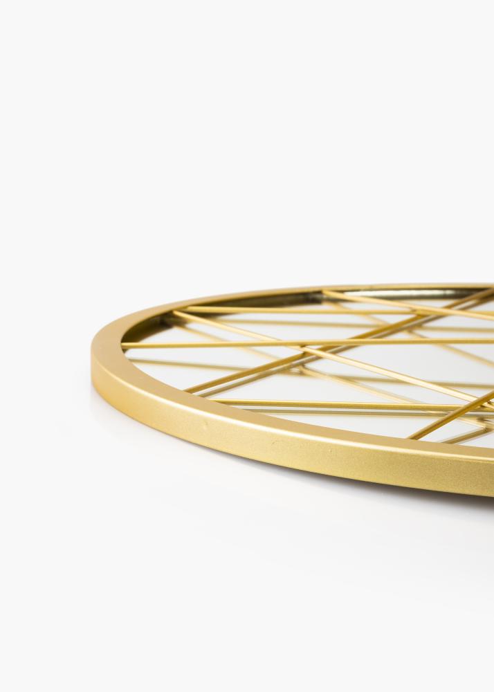 KAILA Rundt Spejl Triangles - Guld 55 cm Ø