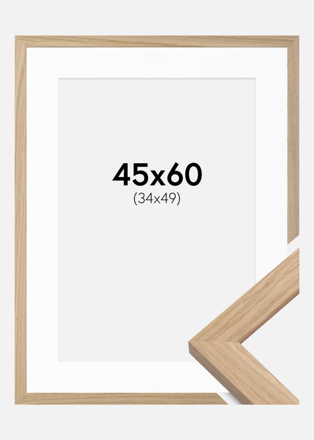 Ramme Oak Wood 45x60 cm - Passepartout Hvid 35x50 cm