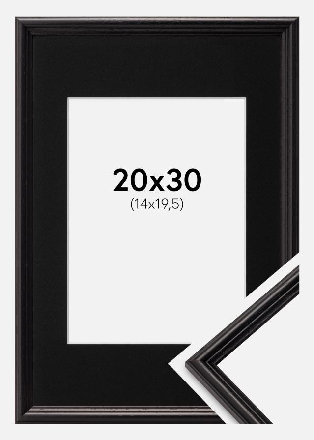 Ramme Horndal Sort 20x30 cm - Passepartout Sort 15x21 cm (A5)