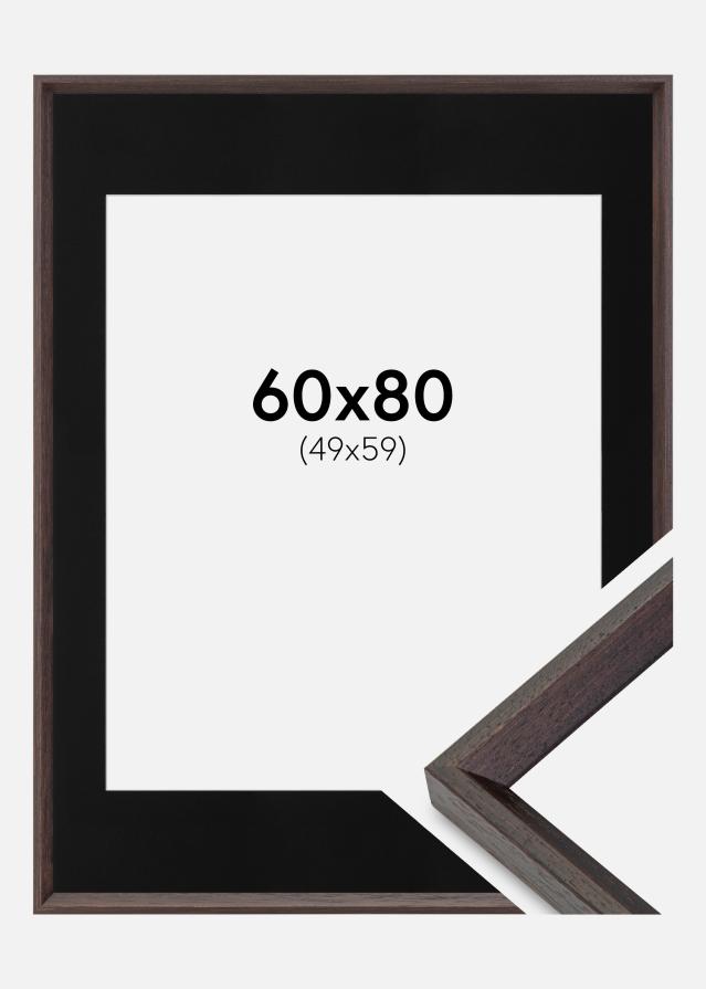 Ramme Globe Espresso 60x80 cm - Passepartout Sort 50x60 cm