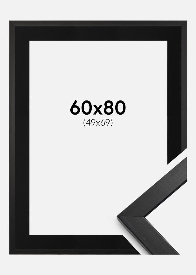 Ramme Stilren Sort 60x80 cm - Passepartout Sort 50x70 cm