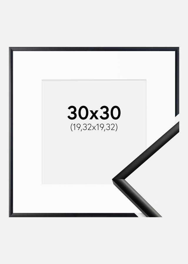 Ramme New Lifestyle Mat Sort 30x30 cm - Passepartout Hvid 8x8 inches