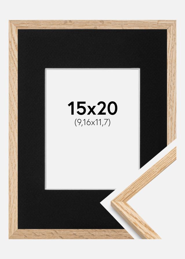 Ramme Tynd Eg 15x20 cm - Passepartout Sort 4x5 inches