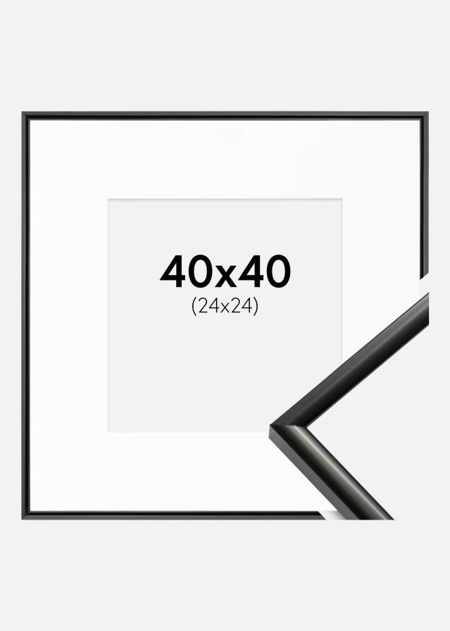Ramme New Lifestyle Sort 40x40 cm - Passepartout Hvid 25x25 cm