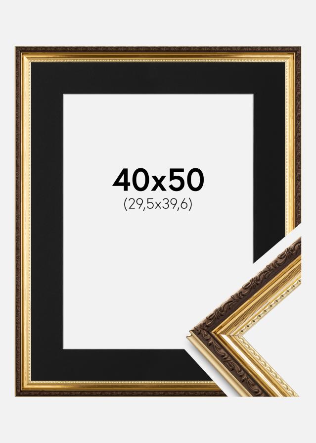 Ramme Abisko Guld 40x50 cm - Passepartout Sort 12x16 inches (30,48x40,64 cm)