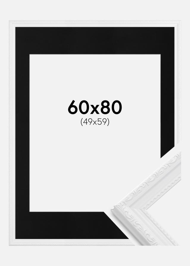 Ramme Abisko Hvid 60x80 cm - Passepartout Sort 50x60 cm