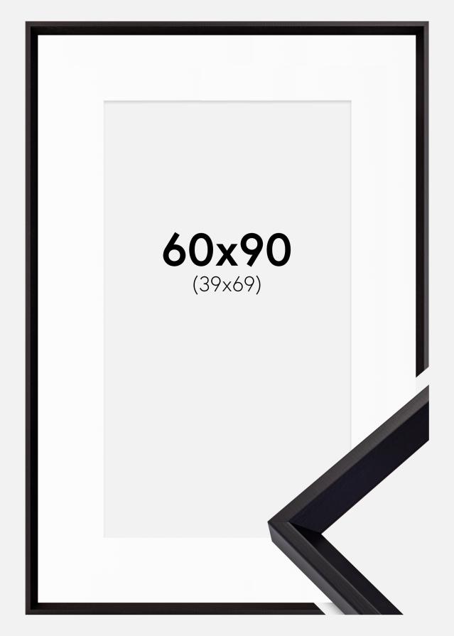Ramme Globe Sort 60x90 cm - Passepartout Hvid 40x70 cm