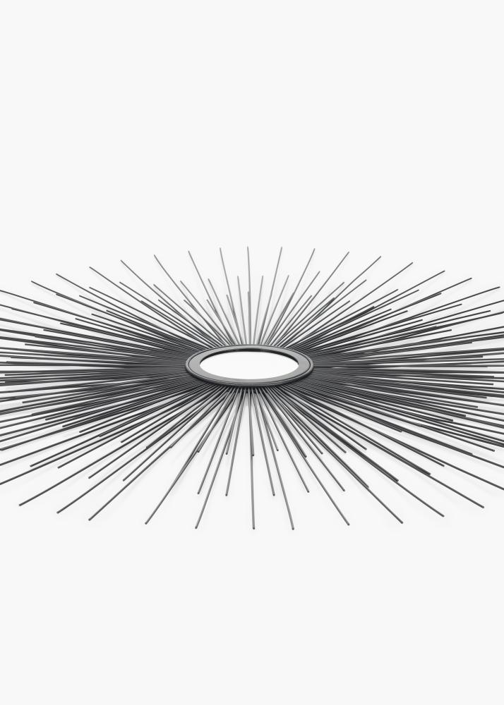 KAILA Rundt Spejl Sunrays - Sort 80 cm Ø