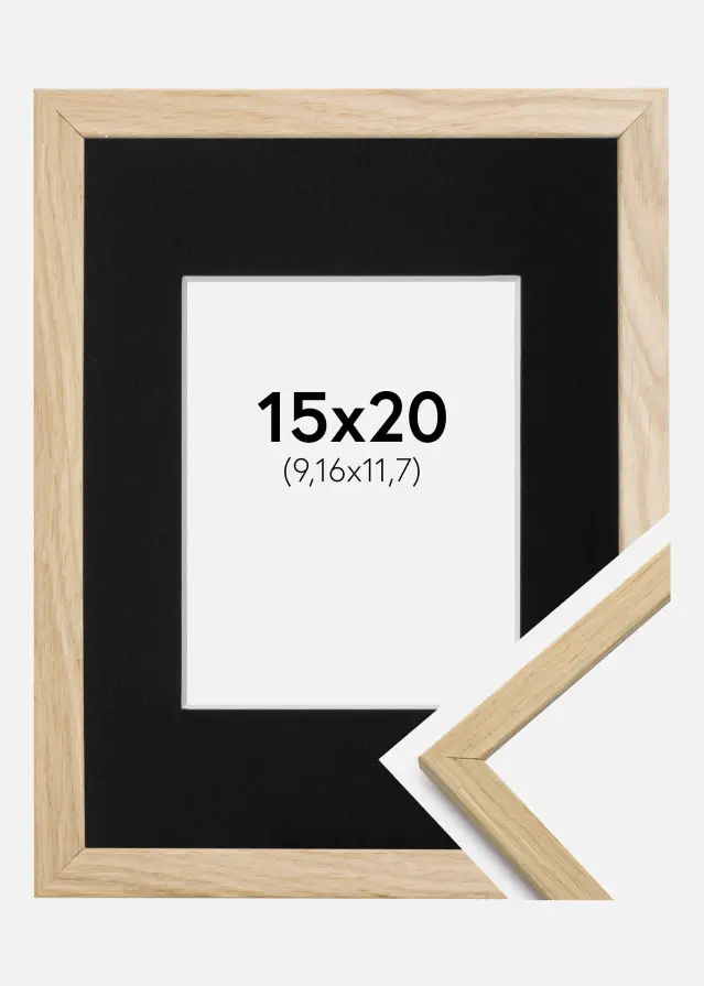 Ramme Edsbyn Eg 15x20 cm - Passepartout Sort 4x5 inches