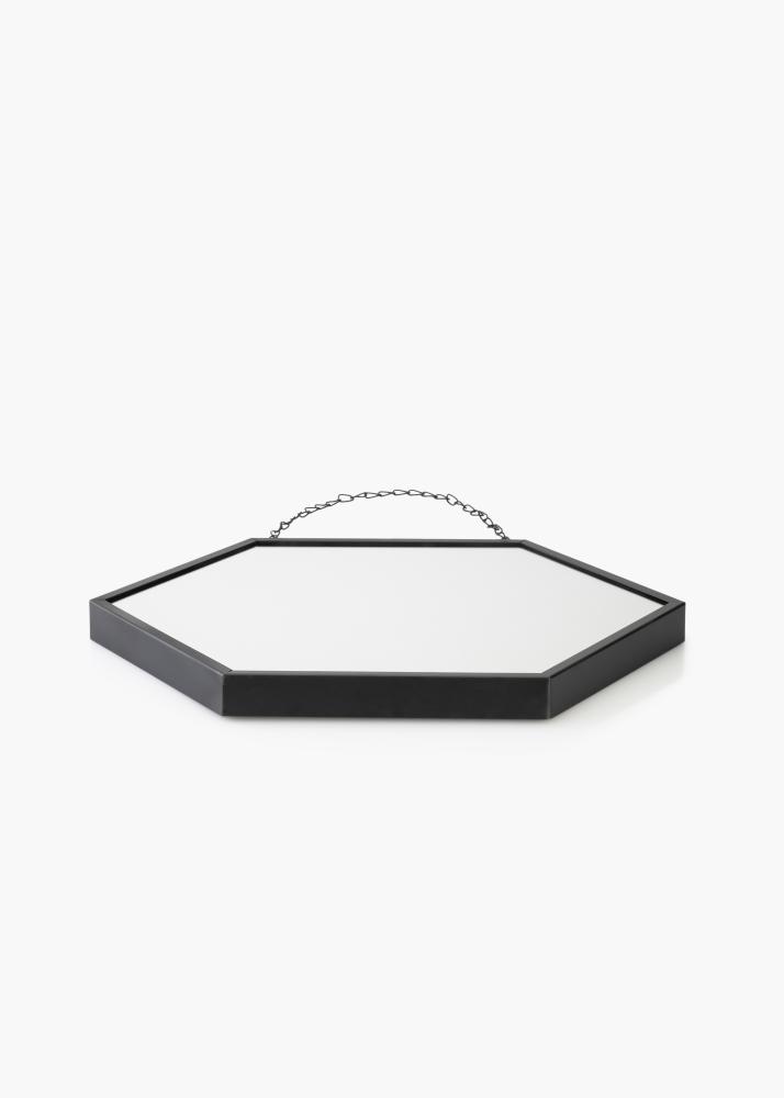 KAILA Spejl Hex Chain - Sort 39x45 cm