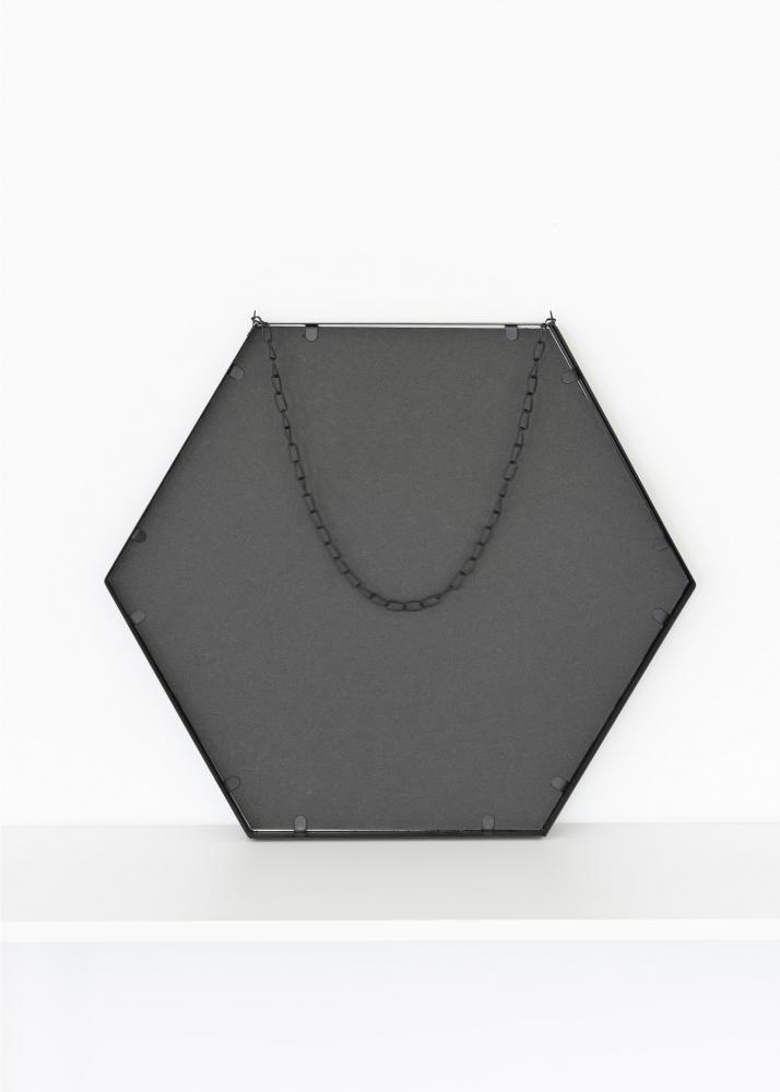 KAILA Spejl Hex Chain - Sort 39x45 cm