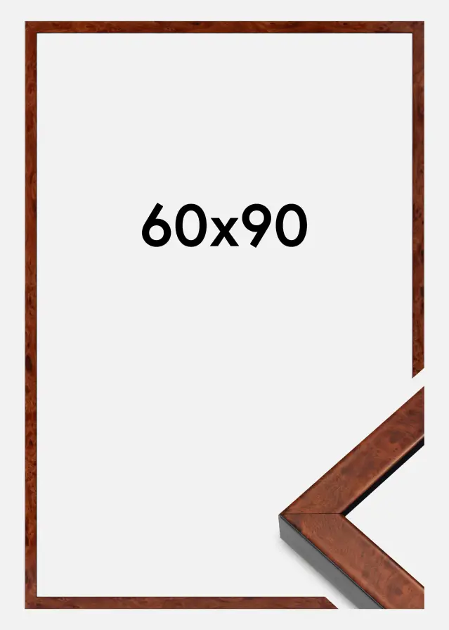 Ramme Hermes Akrylglas Burr Walnut 60x90 cm
