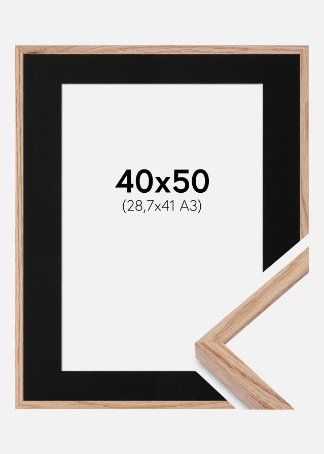 Ramme E-Line Eg 40x50 cm - Passepartout Sort 29,7x42 cm (A3)