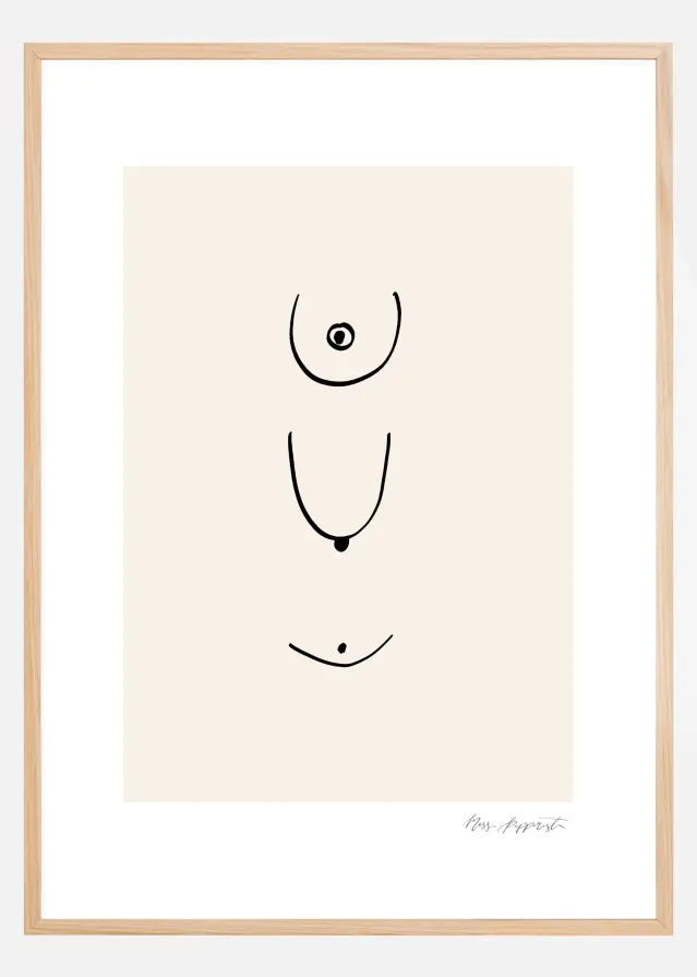 Thin lines - Beige Plakat