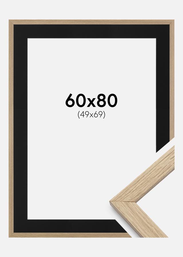 Ramme Stilren Eg 60x80 cm - Passepartout Sort 50x70 cm