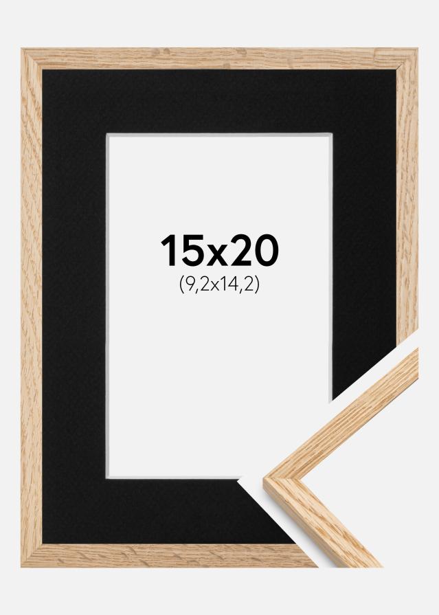 Ramme Tynd Eg 15x20 cm - Passepartout Sort 4x6 inches