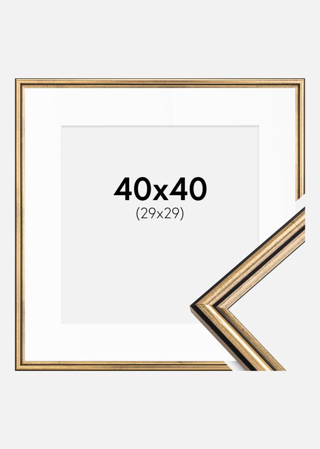 Ramme Horndal Guld 40x40 cm - Passepartout Hvid 30x30 cm