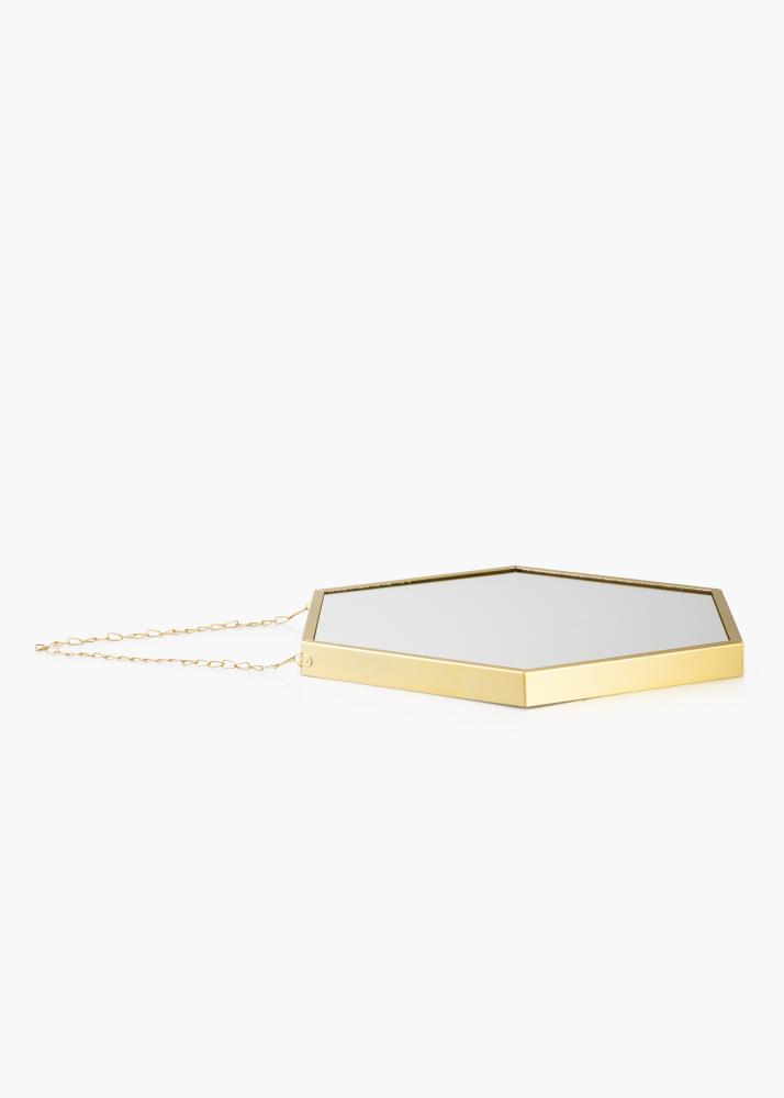 KAILA Spejl Hex Chain - Guld 39x45 cm
