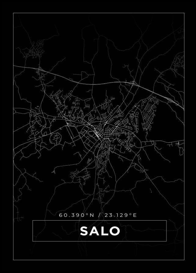 Kort - Salo - Sort Plakat