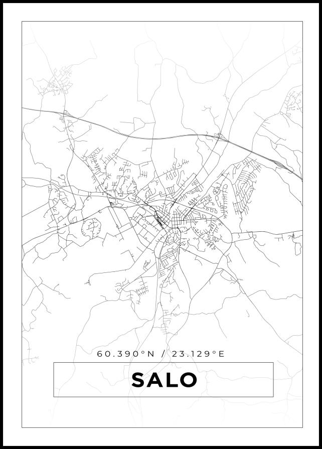 Kort - Salo - Hvid Plakat