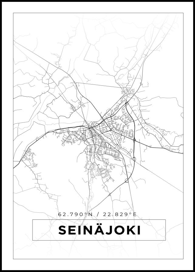 Kort - Seinäjoki - Hvid Plakat