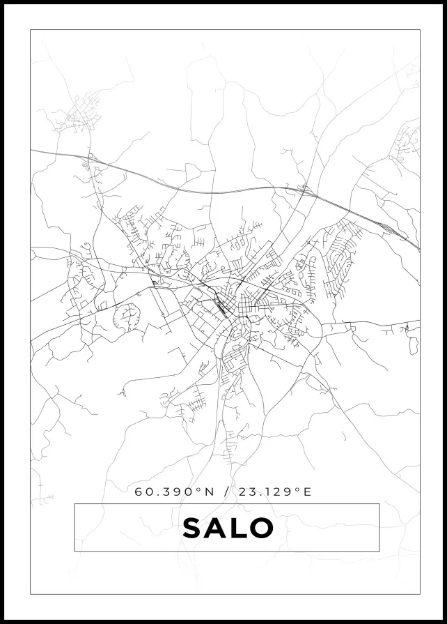 Kort - Salo - Hvid Plakat
