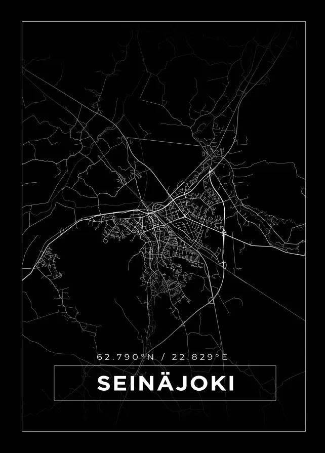 Kort - Seinäjoki - Sort Plakat
