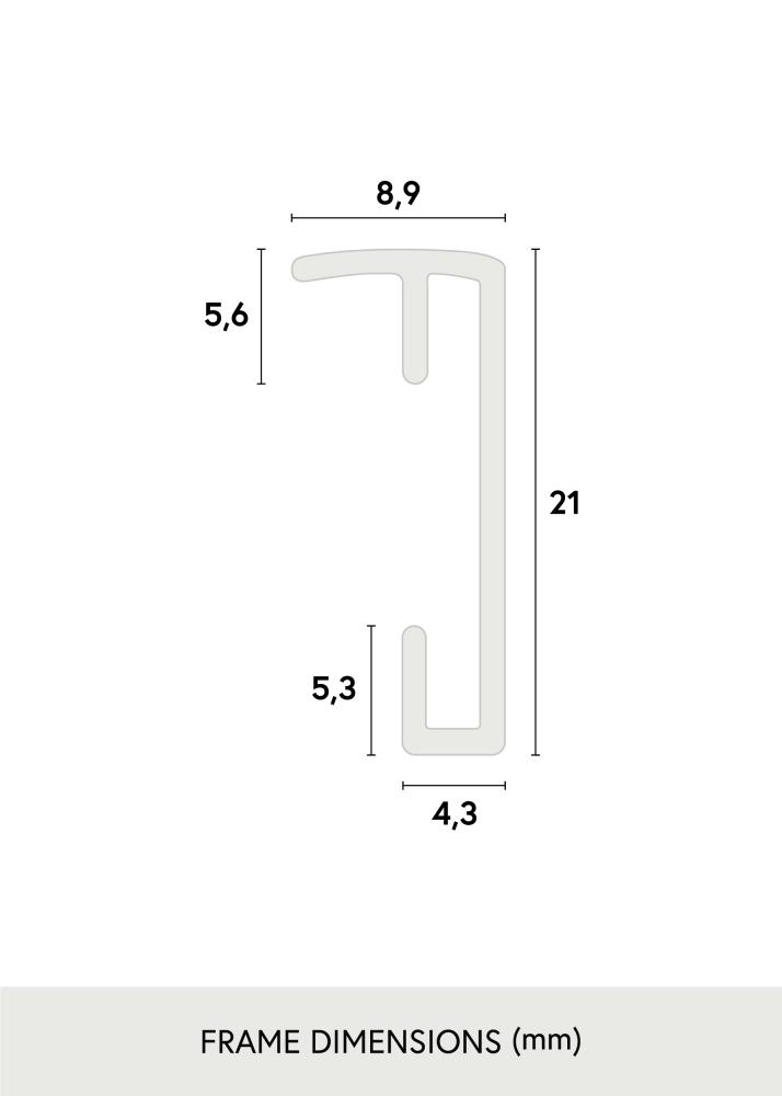 Ramme Poster Frame Aluminum Gold 70x100 cm - Passepartout Hvid 62x93 cm