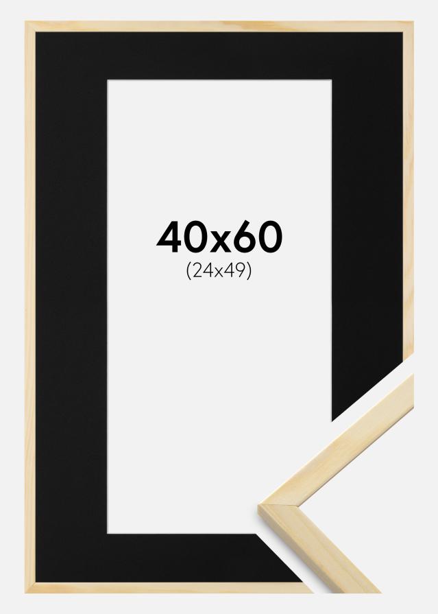 Ramme Galant Fyr 40x60 cm - Passepartout Sort 25x50 cm